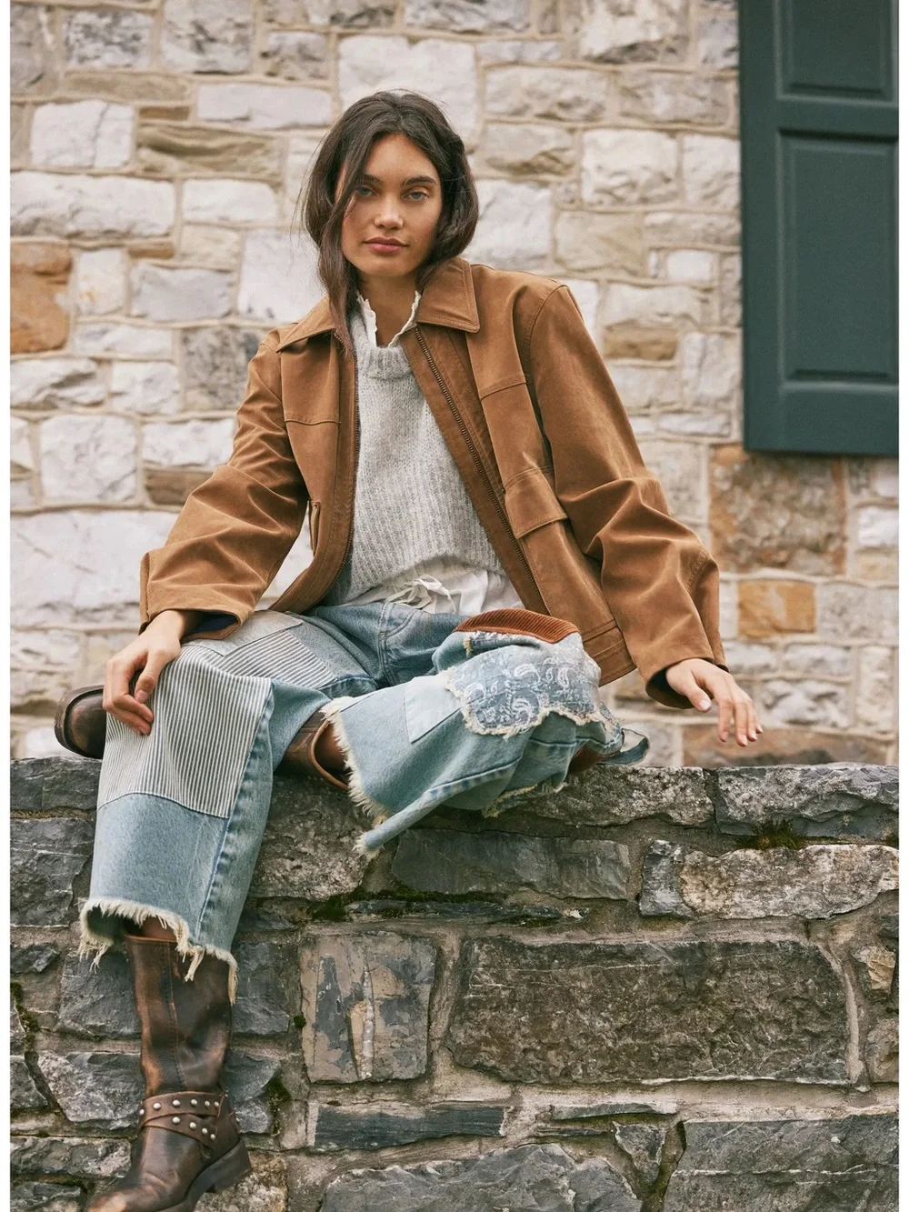 We The Free Blair Faux Suede Jacket in Caramel Cafe #2576